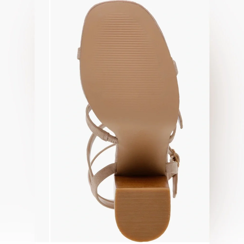 Steve Madden Tan Strappy Block Heels Suede women’s size 10 - Picture 3 of 14